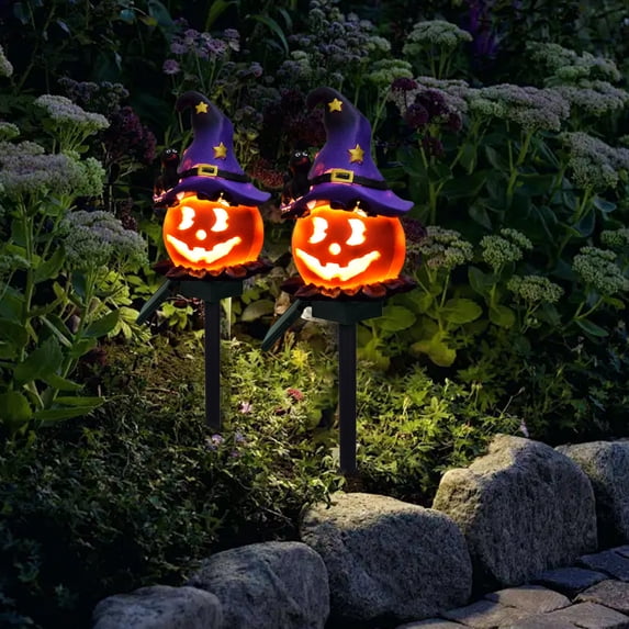 Fwttom Halloween Lights Outdoor - Christmas Yard Decor Outdoor Lights Long-Lasting Ground-Stake Lanterns, Spooky Pathway Lights for Holiday & Halloween Decorations