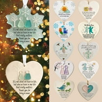 Fwttom Heart-Shaped Sea Glass Friendship Ornaments - Acrylic Ornaments Best Friend Gifts Hanging Christmas Decorations, Best Friends Forever, 3 inch