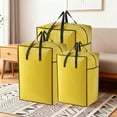 thumbnail image 1 of Fwttom Heavy Duty Moving Bags, Extra Large Waterproof Yellow Storage Bags with Zipper & Reinforced Handles, Storage Containers for Seasonal Clothes Bedding Quilt Packing, 1 of 7