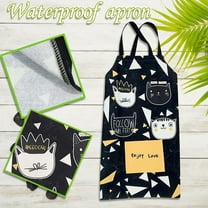 Fwttom Kitchen Apron - Waterproof Adjustable Bib with Pockets for Men Women, Chef Aprons for Cooking Gardening Painting Baking Restaurant