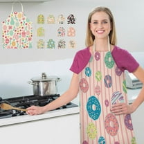 Fwttom Kitchen Apron - Waterproof Adjustable Bib with Pockets for Men Women, Chef Aprons for Cooking Gardening Painting Baking Restaurant