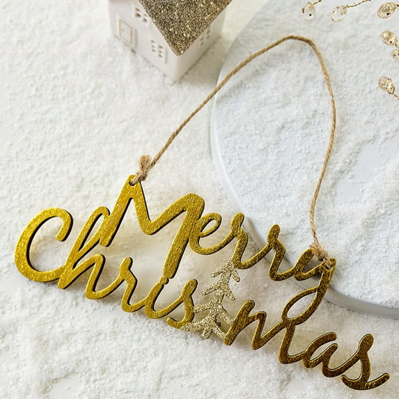 Fwttom Merry Christmas Signs, Colorful Doorplates Merry Christmas Wooden Letter Hangings, Hangings Christmas Ornaments for Christmas Tree Decorations & Window Decor