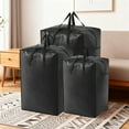 thumbnail image 1 of Fwttom Moving Bags, Extra Large Heavy Duty Black Storage Bags with Zipper & Reinforced Handles, Waterproof Storage Containers for Seasonal Clothes Bedding Quilt Packing, 1 of 7
