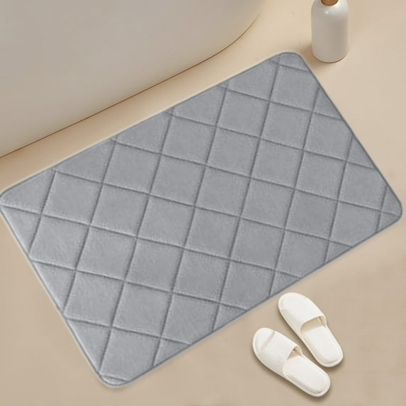 Fwttom Non Slip Bathroom Rugs, Super Absorbent Microfiber 40 x 64cm Bath Mats for Bathroom, Living Room Bedroom Kitchen Straight Carpet Soft Super Thick Floor Mats