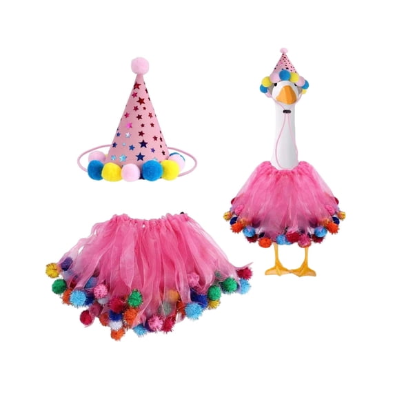 Fwttom Porch Goose Outfits, 24 Inches Porch Goose Summer Outfit, Adorable Exquisite Porch Goosees Dress Set for Birthday Celebrations, Holiday Parties & Garden Decor, Pink