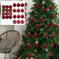 thumbnail image 1 of Fwttom Premium Flocked Christmas Balls Set of 12 - Shatterproof Xmas Ball Ornaments for Christmas Tree Holiday Indoor Decoration, Party Supplies, 2" Wine, 1 of 9
