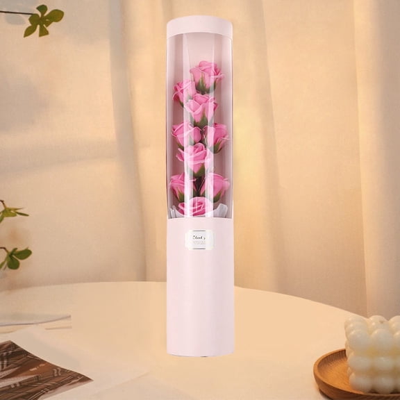 Fwttom Preserved Roses Box with Light Valentines Day Decoration Indoor Carefully Prepared Preserved Rose Gifts for Women
