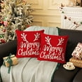 thumbnail image 1 of Fwttom Red Christmas Pillow Covers 18 x 18 Inches, Merry Christmas Sign Pattern Christmas Throw Pillow Covers, Decorative Christmas Pillow Cases for Holiday Home, 1 of 6