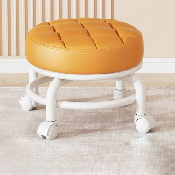 Fwttom Rolling Stool Chair, Versatile Comfort Stool with Wheels, Smooth-Gliding Caster Stool for Home Use Doorway Wearing Shoe, Houserwork, Balcony & Patio