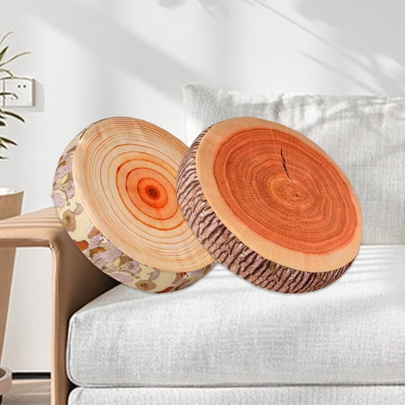 Fwttom Seat Cushion, Imitation Wood Chair Cushions Cylindrical Pillow Toy Large Wood Cushion for Home Sofa Simulation Tree Stump Home Round Pillow