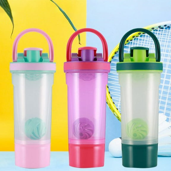 Fwttom Shaker Bottle - 23.6 oz Portable Protein Powder Mixed Water Bottles with Mixing Ball, Practical Sports Water Bottle for Gym Cycling Hiking