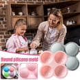 thumbnail image 1 of Fwttom Silicone Muffin Pans for Baking, 4-Cavity Hemisphere Flexible Silicone Baking Pan with Handles, Non-stick Silicone Baking Mold for Mousse Cake & Brownies, 1 of 4
