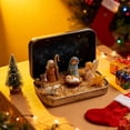 thumbnail image 1 of Fwttom Small Nativity Set & Figures Portable Tin Box Nativity Scene Miniature Model Indoor Tabletop Religious Christmas Easter Decor, 3.5" x 2.5", 1 of 4