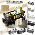 thumbnail image 1 of Fwttom Sponge Holder for Kitchen Sink, Washable Rustproof Sink Caddy Organizer Brush Sink Sponge with Auto Draining Tray, Hanging Rod, No Slip, 9.05", 1 of 7