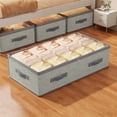 thumbnail image 1 of Fwttom Stackable Storage Bins With Lids, Large Under Bed Foldable Storage Box with Striped Design, Storage Containers for Clothes Blankets Bedding, Space Saving Home Use & Moving Bags, 1 of 7
