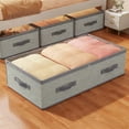 thumbnail image 1 of Fwttom Stackable Storage Bins With Lids, Large Under Bed Foldable Storage Box with Striped Design, Storage Containers for Clothes Blankets Bedding, Space Saving Home Use & Moving Bags, 1 of 7