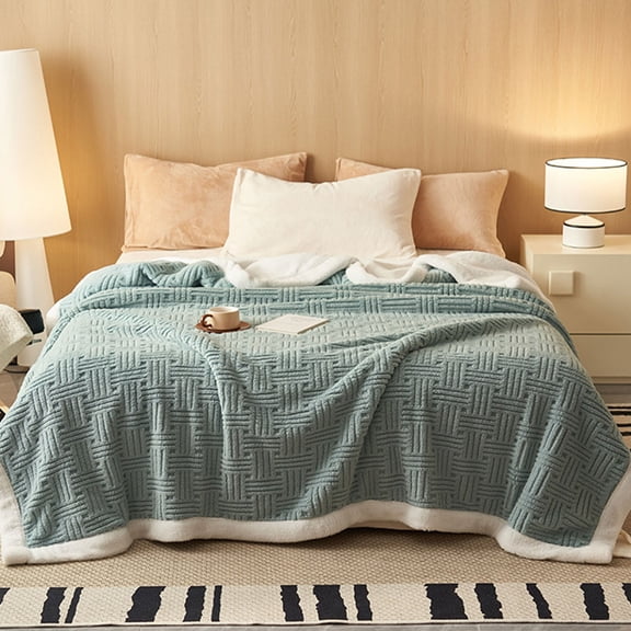 Fwttom Throw Blanket for Couch, 59 x 40 inches Knitted Blankets And Throws with Wind Fringe Design, Comfortable Cream Solid Color Blankets for Beds Sofa Home Decor