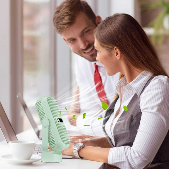 Fwttom Tower Fan - Rechargeable Battery Powered Fans with Display Screen, Portable Outdoor Fan 360 Rotating Angle, Air Conditioner Fans That Blow Cold Air, Mini Personal Fan for Bedroom Kitchen, 10"