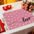 thumbnail image 1 of Fwttom Valentine's Day Place Mats, Love Themed Colorful Table Placemats, Holiday Table Mats for Valentines Day, Anniversary Restaurant & Wedding Party, 17.7 x 11.8 inches, 1 of 7