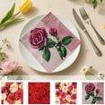 thumbnail image 1 of Fwttom Valentines Napkins, 20pcs Pink Napkins Disposable Handkerchiefs with Red Roses Patterned, Paper Napkins for Holiday, Valentines Day Restaurant & Surprise Night, 1 of 7