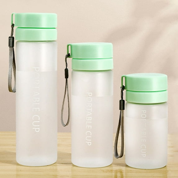 Fwttom Water Bottle - 13.5oz Dual Lid Water Bottles with Filter Thickened Cup Bottom, Portable Sports Water Bottle for Gym Office School Home