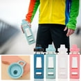 thumbnail image 1 of Fwttom Water Bottle - 25.3oz Clear Dual Cover Water Bottle, Handheld Non-Slip Portable Gym Water Bottle for Car Office School Home, 1 of 3