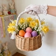 thumbnail image 1 of Fwttom Wicker Easter Basket Spring Woven Rattan Farmhouse Decorative Storage Baskets for Easter Sggs Flower Small Gift, S, 1 of 6