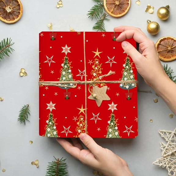 Fwttom Wrapping Paper Christmas Collection - Seasonal Holiday Patterns for Special Gifts, Party Events and Festive Occasions