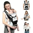 thumbnail image 1 of Fxcoia Baby Carrier with Hip Seat, 6-in-1 Adjustable Ergonomic Holder for Newborns and Toddlers, Black, 1 of 8
