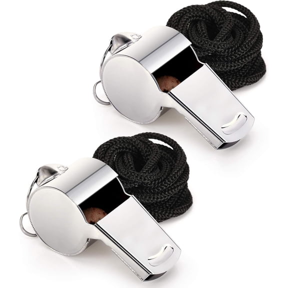 Fya Stainless Steel Whistle with Lanyard, Very Loud Sports Whistle, Perfect for Referees, Coaches, Polices, Emergency, Outdoor Sports,