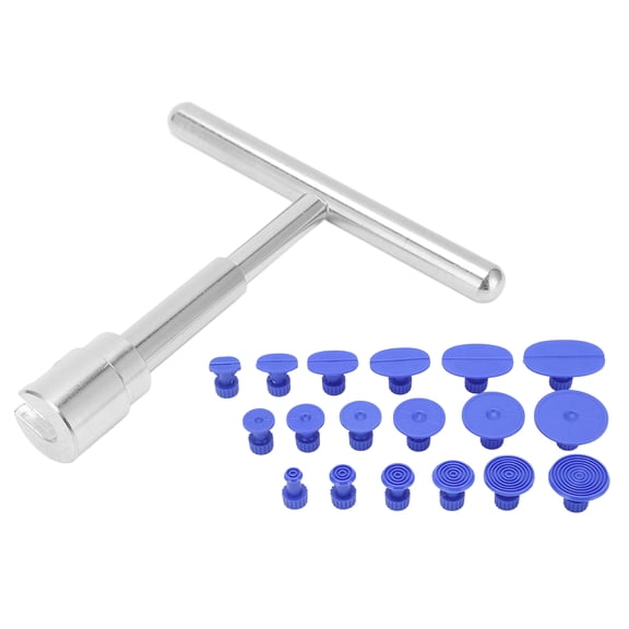 Fydun Paintless Dent Removal Puller T Bar With 18pcs Pulling Tabs Kit Auto Body Damage Repair Hand Tool For Most Of Car Dents