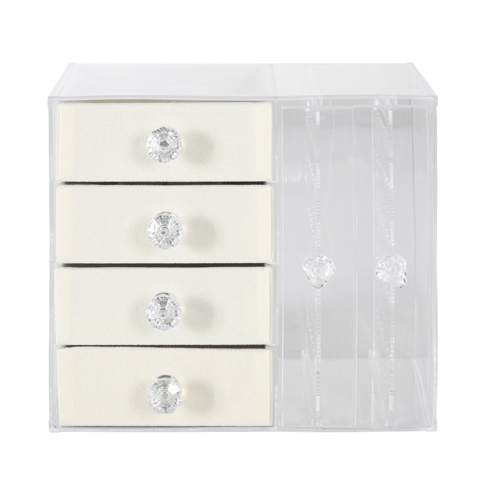 Fyearfly Acrylic Jewelry Box Clear Earring Organizer Storage Boxes