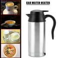 thumbnail image 1 of Fyearfly Car Kettle Boiler 750ml Car Heating Travel Cup Stainless Steel Mug Car Coffee Cup Warmer with DC 24V Charger for Car, 1 of 8