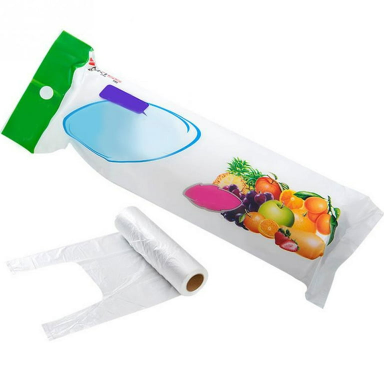 100PCS Plastic Freezer Bag Vegetable Food Freezer Roll Bags Transpare Roll  Fresh-keeping Plastic Bags Food