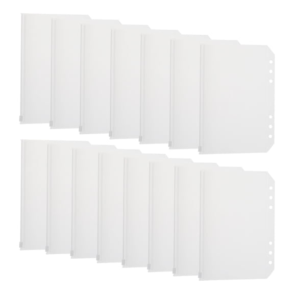 Fyeme 15PcsTranslucent Plastic 6 Holes Loose Leaf Bags Paper Translucent Cash Envelope System Zipper Bags for Notebook Refills Filler Organizers, Plastic A5 A6 Holes Bags