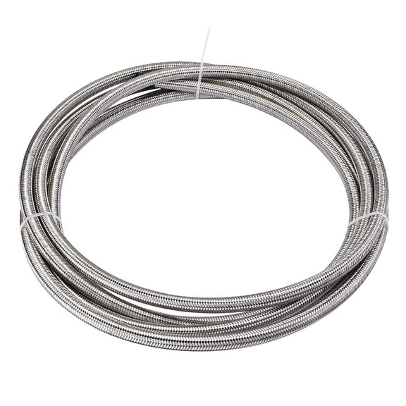 Fyeme 1m 6AN Fuel Line Hose AN6 5/16" Stainless Steel Braided Fuel Hose Durable CPE Oil Gas Cooler Hose 5/16“Universal CPE Tube Oil Fuel Gas Hose Transmission Cooler Lines Hose