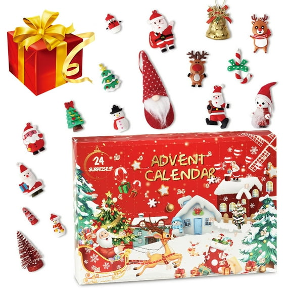 Fyeme 2021 Advent Calendar Funny 24 Days Countdown Toy for Christmas with 24 Pcs Different Cute Toys for Childrens Christmas Countdown Gifts