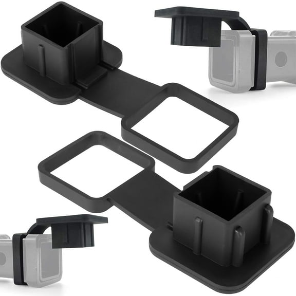 Fyeme 2Pcs Trailer Hitch Cover for Toyota for Ford Towing Hitch Plugs Fits 2 Inch Receivers Tow Plug Cap Auto Trailer Hitch Receiver Cover Plug Caps Nitrile Rubber Car Accessories (Black)