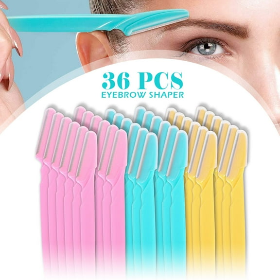 Fyeme 36Pcs Eyebrow Razors - Dermaplane Razor for Women Face for Trimming and Shaping, Multipurpose Exfoliating Face Razor and Eyebrow Shaper