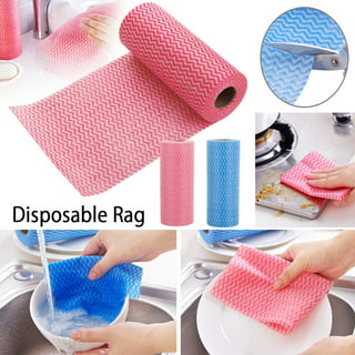 Disposable Dish Cloth Roll, J Cloths, Reusable Cleaning Cloth 200 Count  Disposable Heavy Duty Dish Towels Reusable Kitchen Quick-Dry 4 Rolls Blue  and