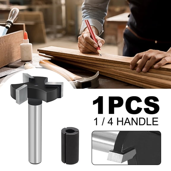 Fyeme CNC Spoilboard Surfacing Router Bits, 1/4 inch Shank 1 inch Cutting Diameter, Slab Flattening Router Bit Planing Bit Wood Planing Bit DadoPlaner Bit (Carbide)