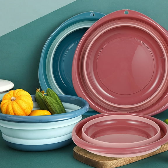 Fyeme Collapsible Washing up Bowl,Collapsible Dish Drying Storage Tub Multifunctional Cutting Board Portable Dish Pan Washing Basin