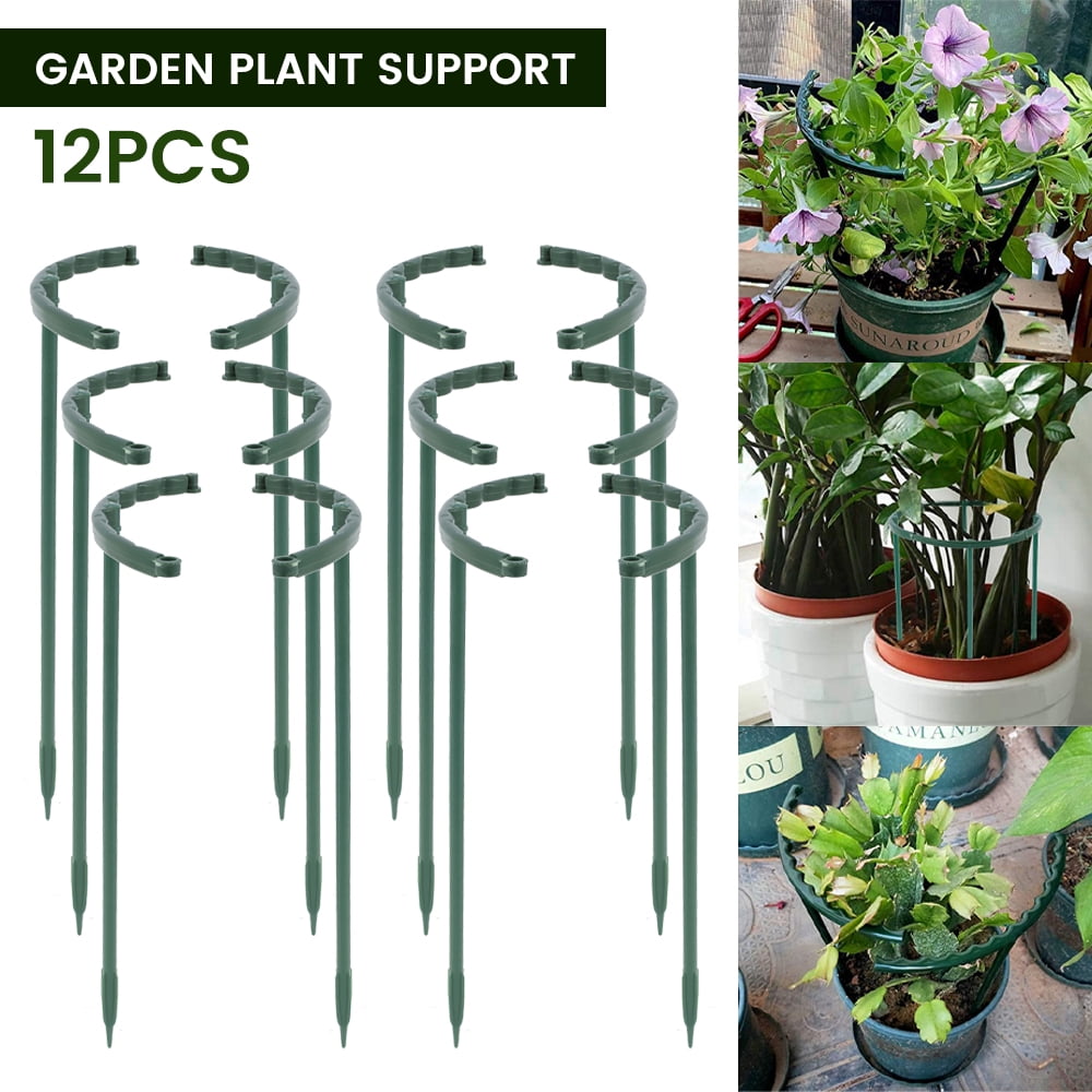FACEGA Half Round Plant Support,12Pcs Garden Plant Stake,Green Half