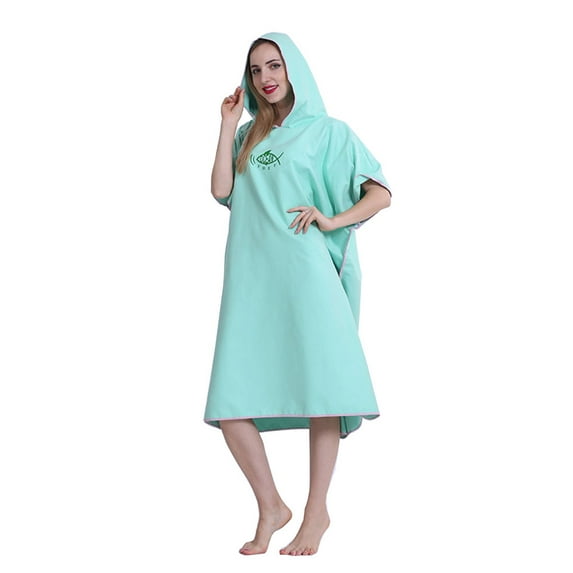 Fyeme Microfiber Adult Quick-drying Bathrobe, Bath Towel Hooded Adult Water-absorbing Quick-drying Cape, Men and Women Swimming Bathrobes, Travel Quick-drying Beach Clothes