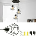 thumbnail image 1 of Fyeme Nordic Style Vintage Industrial Chandelier  Geometric Wire Cage Ceiling Metal Lamp Shade, 1 of 7
