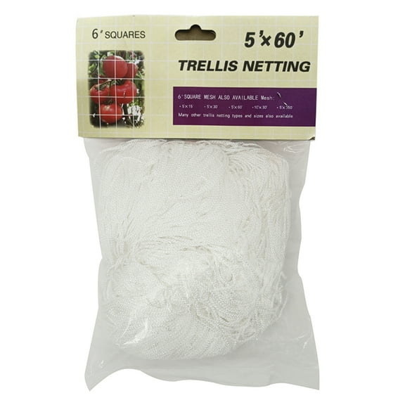 Fyeme Plant Trellis Netting Polyester Plant Climbing Net Garden Trellis Netting with Square Mesh Plant Support Mesh for Climbing Plants Vegetables Fruits Flowers 5*60ft