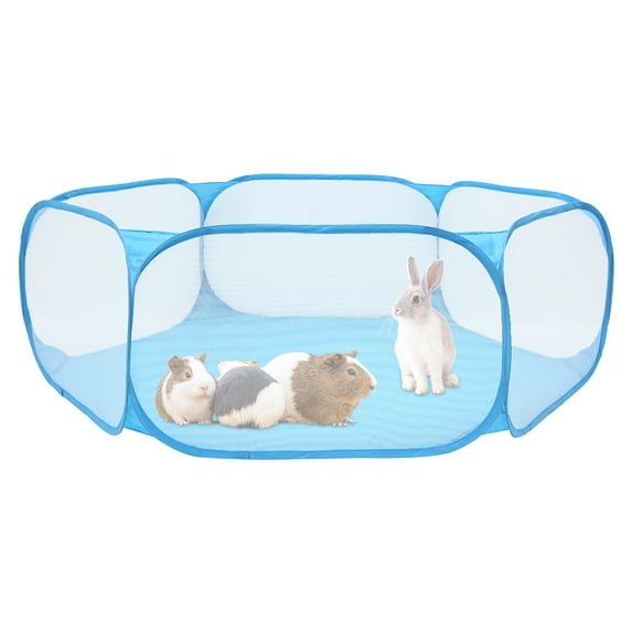 Fyeme Playpen for Small Animals, Foldable Cat Cage Tent with Zipper Cover, Portable Waterproof Pop-Up Play Yard Fence