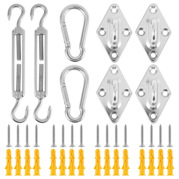 Fyeme Shade Sail Fixing Kit Hardware Accessories Durable Stainless Steel Easy To Install for Triangular Rectangular Shade Sail Terrace Lawn Garden