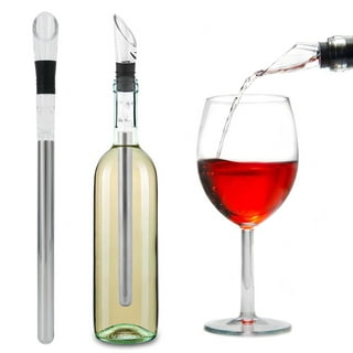 12 degrés Iceless Wine Chiller Set - Perfect Wine Gifts for Women and Men Including Stainless Steel Insulated Wine Bottle Cooler with Wine Pump