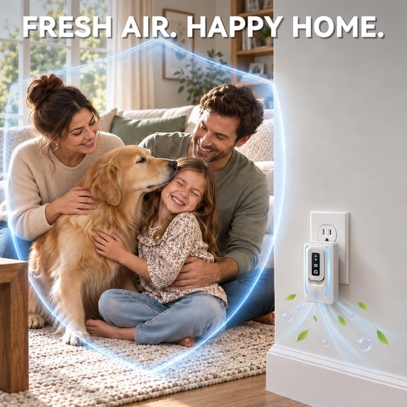 Fykuq Air Ionizers 2 Pack, Negative Ion Plug in Air Purifiers for Home, Dust Mites, Odor, Pets Smell, White